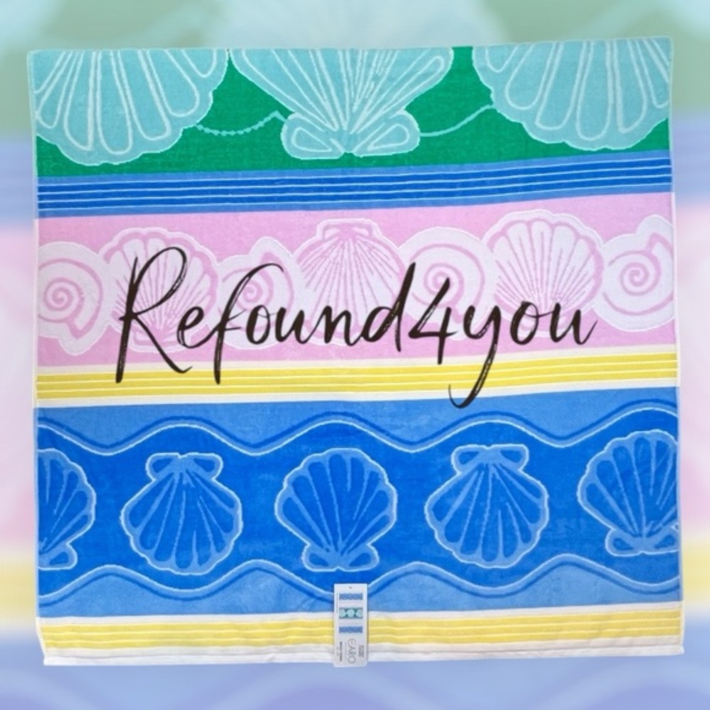 Caro - ‘Pastel Sea Shells’ Plush beach towel.  NWT Firm! Last one!